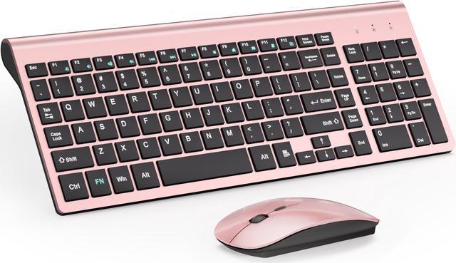 Wireless Keyboard and Mouse Ultra Slim Combo, TopMate 2.4G Silent Compact  USB Mouse and Scissor Switch Keyboard Set with Cover, 2 AA and 2 AAA