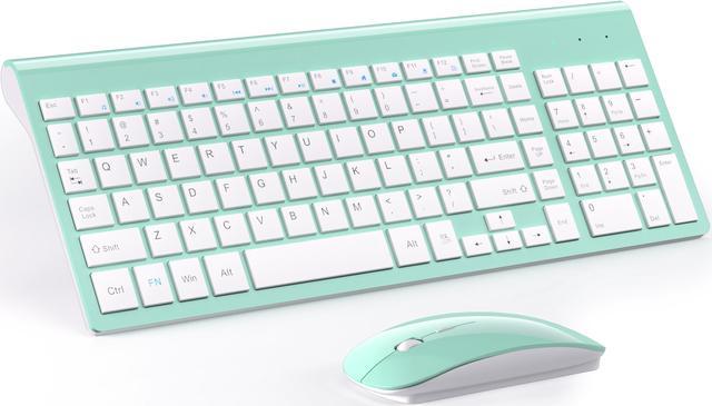 Wireless Keyboard and Mouse Ultra Slim Combo, TopMate 2.4G Silent