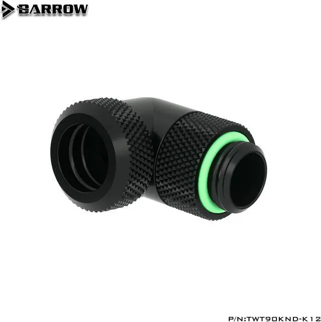 Alt view image 2 of 3 - Barrow TWT90KND-K12, 90 Degree Rotary Hard Tube Fittings, G1/4 Adapters For OD12mm Hard Tubes, Black A set