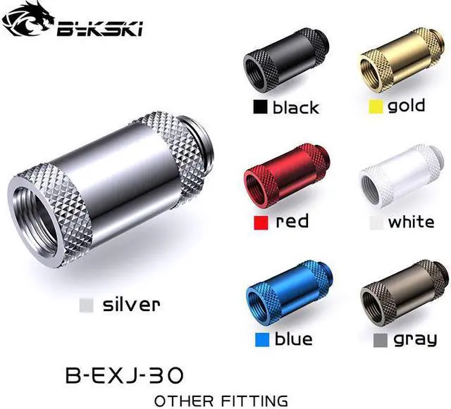 Main image of Bykski B-EXJ-30, 30mm Male To Female Extender Fittings, Boutique Diamond Pattern, Multiple Color G1/4 Male To Female Fittings