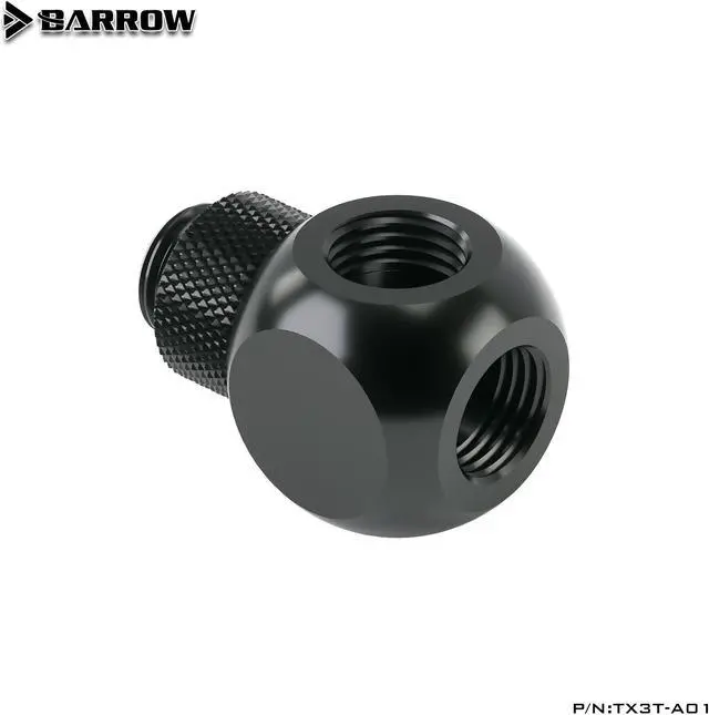 Alt view image 2 of 4 - Barrow G1/4'' X3 Black silver Extender rotation 3-Way cubic Adaptor seat water cooling computer accessories TX3T-A01 White