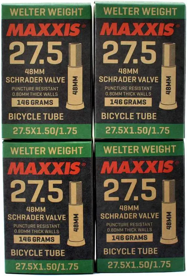 Main image of Maxxis Welter Weight 27.5 x 1.50-1.75 48mm Bike Inner Tube Schrader AV, 4 Pack, STB2215-4