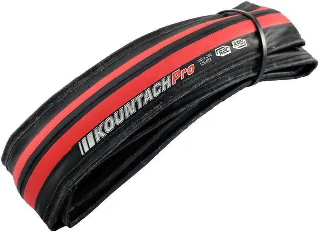 Alt view image 2 of 4 - KENDA Kountach K1092 700 x 23C Road Bike Bicycle Folding Tire Tyre, Black and Red, 2 Tire, KD2001