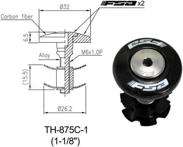Alt view image 4 of 4 - FSA TH-875C-1 Headset Carbon Top Cap and Star Nut, XTE1883