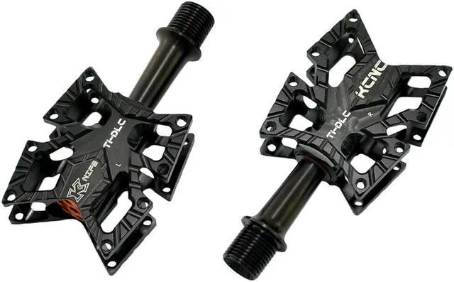 Alt view image 2 of 4 - KCNC KNIFE Titanium Spindle Road Platform Pedals, Black, SK2191