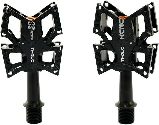 Main image of KCNC KNIFE Titanium Spindle Road Platform Pedals, Black, SK2191
