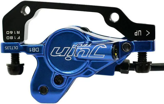 Alt view image 4 of 7 - JUIN TECH DB1 MTB E-bike Hydraulic Dual-Piston Disc Brake Set(F+R) w/160mm Rotor, Blue, JT2266