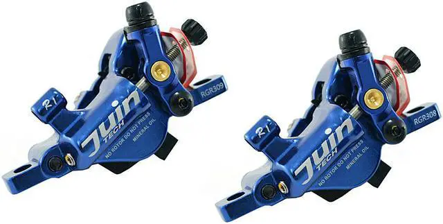Alt view image 3 of 7 - JUIN TECH R1 Hydraulic Road CX Disc Brake set 160mm with Rotor, Front and Rear, Blue, JT1903
