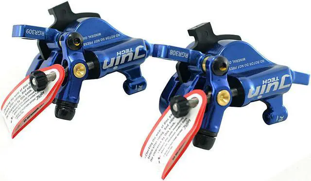 Alt view image 4 of 7 - JUIN TECH R1 Hydraulic Road CX Disc Brake set 160mm with Rotor, Front and Rear, Blue, JT1903