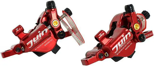 Alt view image 4 of 7 - JUIN TECH R1 Hydraulic Road CX Disc Brake set 160mm with Rotor, Front and Rear, Red, JT1906