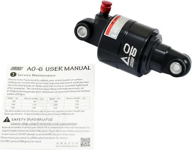 Main image of DNM AO-6 New Model with Air Chamber Vavle Mountain Bike Air Rear Shock 100 x 9mm, ST2441