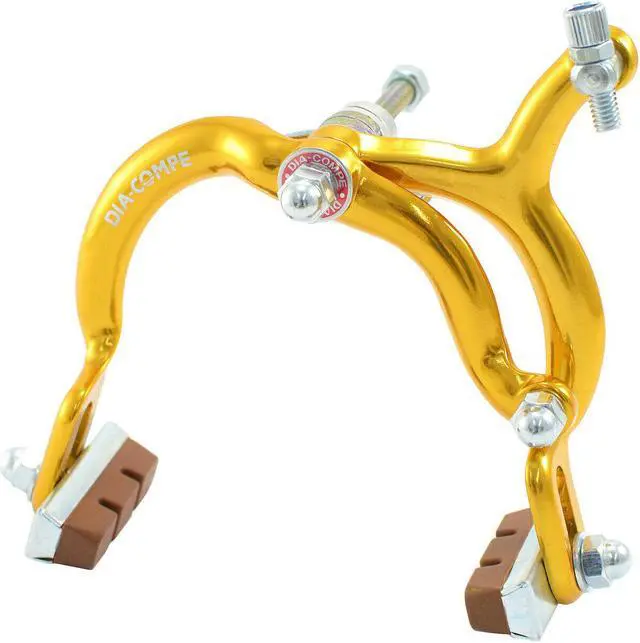 Alt view image 2 of 5 - Dia Compe MX890 Side Pull Caliper Brake Set (F+R) for Old School BMX, Gold, DP2513-FR