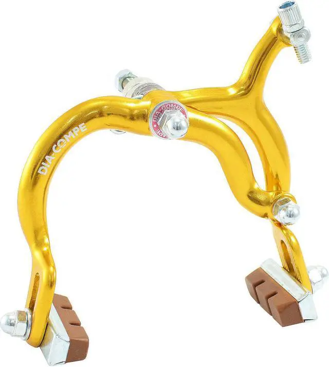 Alt view image 3 of 5 - Dia Compe MX890 Side Pull Caliper Brake Set (F+R) for Old School BMX, Gold, DP2513-FR
