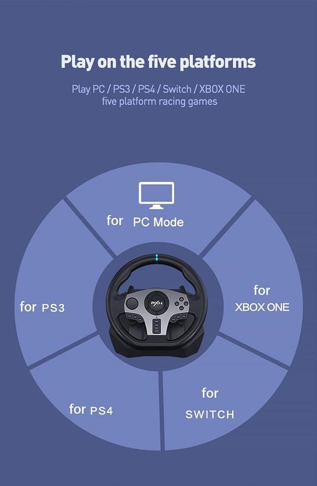 PXN V9 PC Steering Wheel with Pedals and Shifter 270/900 Degree Gaming  Racing Wheel for PC,PS4,PS3,Xbox One, Xbox Series X/S,N-Switch (NOT Support  Mac/PS5) 