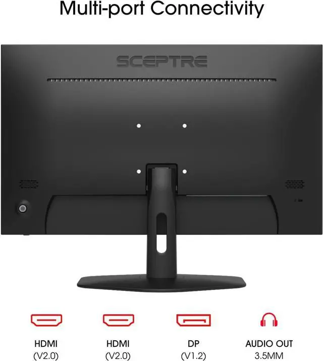 Alt view image 4 of 12 - Sceptre New 27-inch Gaming Monitor 100Hz 1ms DisplayPort HDMI x2 100% sRGB AMD FreeSync Build-in Speakers, Eye Care Frameless Machine Black 2024 (E275W-FW100T)