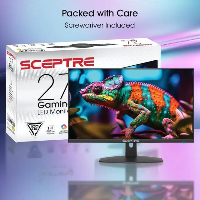 Alt view image 3 of 12 - Sceptre New 27-inch Gaming Monitor 100Hz 1ms DisplayPort HDMI x2 100% sRGB AMD FreeSync Build-in Speakers, Eye Care Frameless Machine Black 2024 (E275W-FW100T)