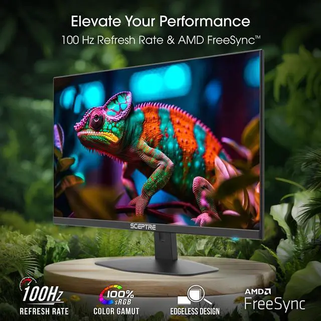 Alt view image 2 of 12 - Sceptre New 27-inch Gaming Monitor 100Hz 1ms DisplayPort HDMI x2 100% sRGB AMD FreeSync Build-in Speakers, Eye Care Frameless Machine Black 2024 (E275W-FW100T)