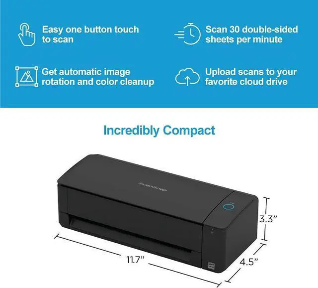 Alt view image 2 of 6 - ScanSnap iX1300 Compact Wireless or USB Double-Sided Color Document, Photo & Receipt Scanner with Auto Document Feeder and Manual Feeder for Mac or PC, Black
