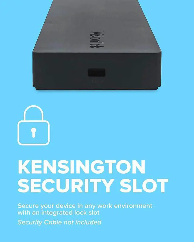 Alt view image 7 of 7 - VisionTek VT2000 USB-C Docking Station, Multi Display MST Dock, 2x DP, 1x HDMI, 4x USB-A, Ethernet, SD Card, USB-C for Power Passthrough, Windows, MacOS, ChromeOS - 901284
