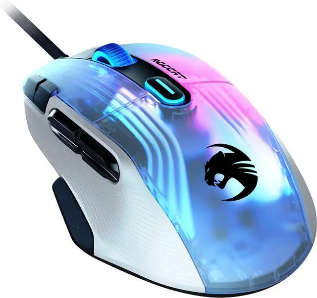 Alt view image 6 of 6 - ROCCAT Kone XP PC Gaming Mouse with 3D AIMO RGB Lighting, 19K DPI Optical Sensor, 4D Krystal Scroll Wheel, Multi-Button Design, Wired Computer Mouse - White