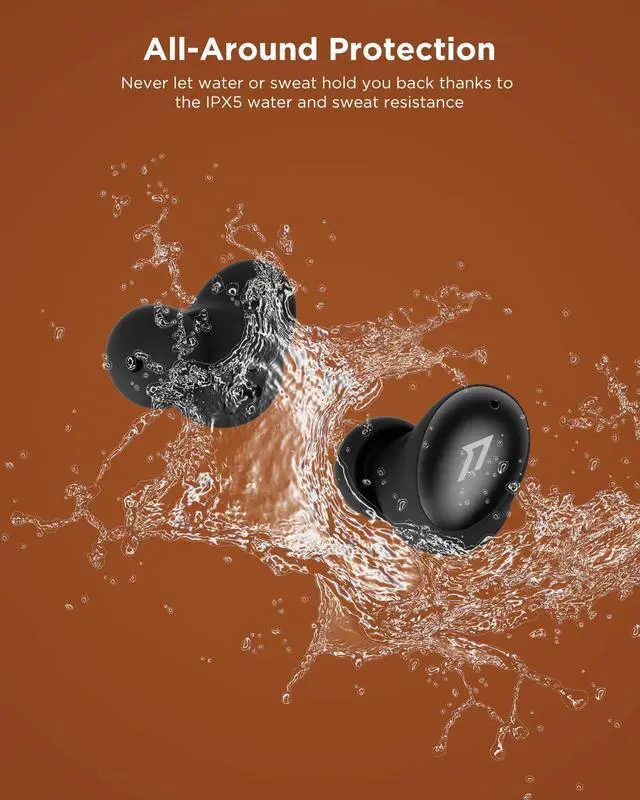 Alt view image 6 of 9 - 1MORE ColorBuds True Wireless Earbuds, Premium Bluetooth Earphones with Super Light-Weight Design, IPX5 Water Resistant, 22H Playtime, and Dual ENC Mic, for Workout, Sports, Home Office, Black