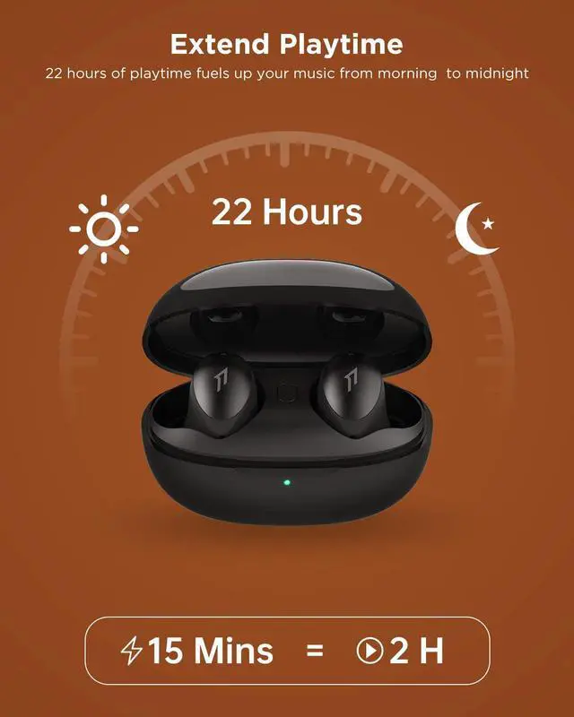 Alt view image 4 of 9 - 1MORE ColorBuds True Wireless Earbuds, Premium Bluetooth Earphones with Super Light-Weight Design, IPX5 Water Resistant, 22H Playtime, and Dual ENC Mic, for Workout, Sports, Home Office, Black