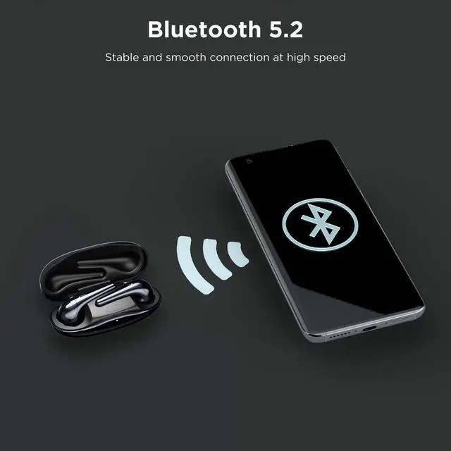 Alt view image 7 of 8 - 1MORE ComfoBuds2 True Wireless Earbuds, Bluetooth 5.2 Headphones, Deep Bass, 12 EQ Presets, AAC, 4 ENC Mics, 15min Quick Charge, Gaming Mode, USB-C, in Ear Earphones, Black