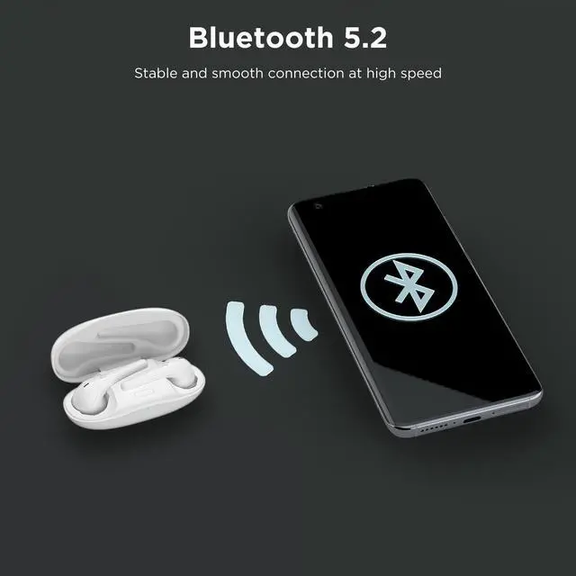 Alt view image 7 of 7 - 1MORE ComfoBuds2 True Wireless Earbuds, Bluetooth 5.2 Headphones, Deep Bass, 12 EQ Presets, AAC, 4 ENC Mics, 15min Quick Charge, Gaming Mode, USB-C, in Ear Earphones, White