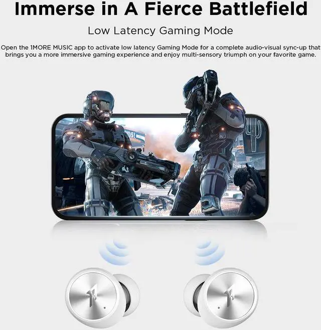 Alt view image 5 of 7 - 1MORE PistonBuds Pro Hybrid Active Noise Canceling Wireless Earbuds, Bluetooth 5.2 Headphones, 12 Studio-Grade EQs, AAC, 30h Playtime, 4 Mics with DNN, Gaming Mode, IPX5, White