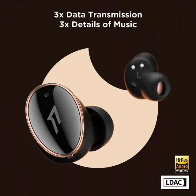 Alt view image 6 of 7 - 1MORE EVO Noise Cancelling Earbuds, Audiophile Headphones with Dual Drivers, Adaptive ANC, Bluetooth Headphones, HiFi Sound, LDAC, Hi-Res Audio, 6 Mics, 28H Playtime, Wireless Charging, Black