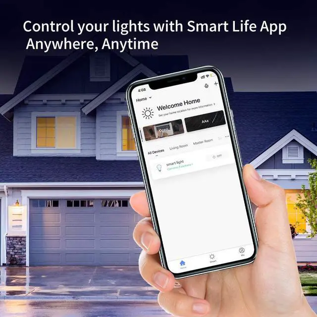 Alt view image 4 of 7 - A15 LED Smart Bulb, Compatible with Alexa, Google Home, E26, 5W=40W, Color Changing, Dimmable WiFi Light Bulbs, No Hub Required, 3Pack