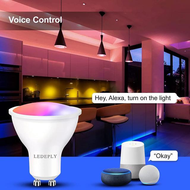 GU10 Smart Bulb, 5W=50W, Compatible with Alexa, Google Home, SmartThings,  WiFi LED Spot Light, Tunable White 2700K-6500K,Track Light Bulb, No Hub