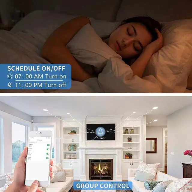 Alt view image 5 of 7 - 5W=40W, A15 Smart Bulb, Compatible with Alexa, Google Home, E26, Color Changing, Dimmable LED WiFi Light Bulbs, No Hub Required, 1 Pack, LEDEPLY