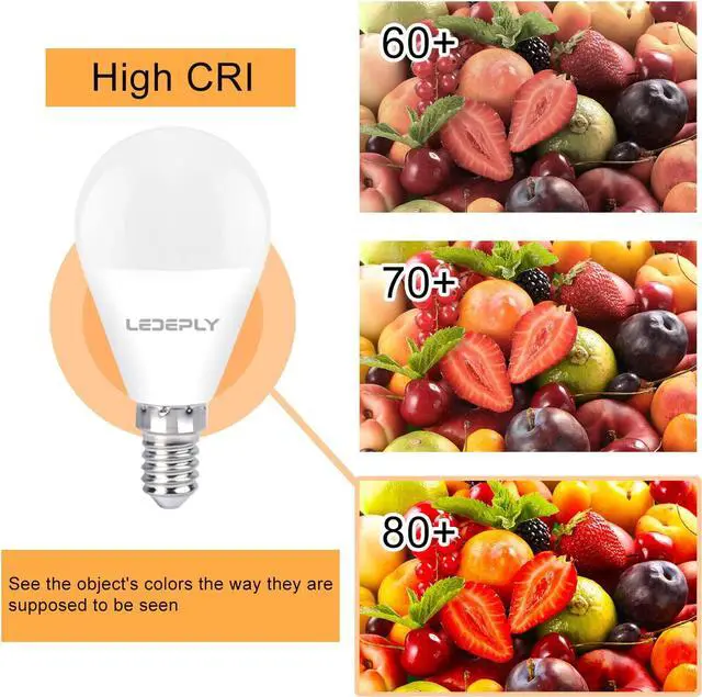 Alt view image 3 of 7 - A15 Ceiling Fan Light Bulbs, Dimmable, E12 Base LED Bulb, 5.5W=40W, Warm White 2700K, 500 Lumen, LED Light Bulb, 6 Pack, LEDEPLY