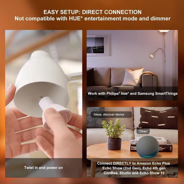 Alt view image 3 of 7 - Zigbee GU10 Smart Bulbs, Compatible with Hu*e*, Alexa & Google & ConBee (Hub Required), 5W(50W), LED WiFi Bulb, Dimmable, Color Changing &Tunable White, LED Track Light Bulbs, 2 Pack LEDEPLY