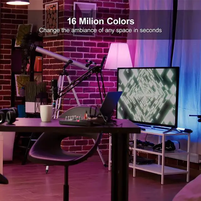 Alt view image 4 of 6 - LEDEPLY Zigbee A15 Smart Bulbs, Compatible with Hue*, Alexa, Google & ConBee (Hub Required), E26, 5W=40W, Color Changing, Dimmable WiFi Light Bulbs, 2Pack