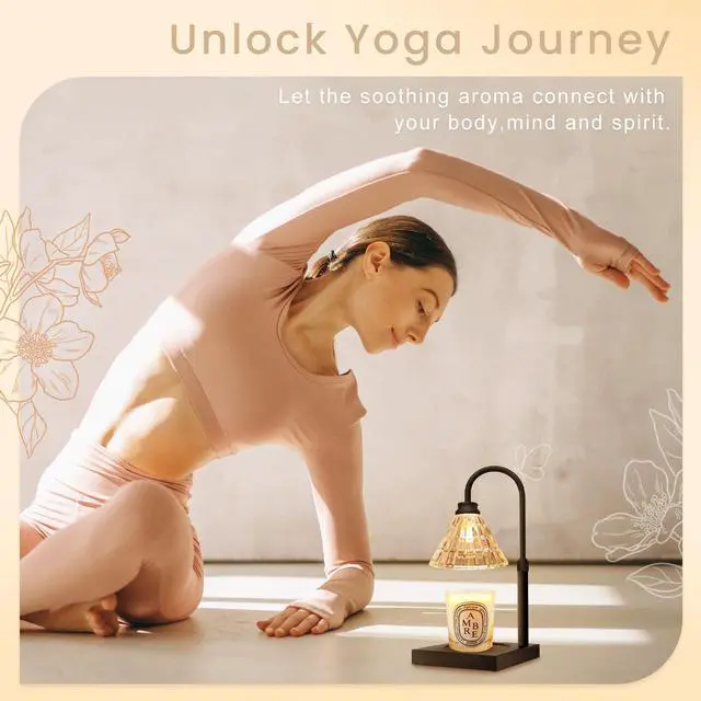 Alt view image 5 of 6 - Candle Warmer Lamp with Dimmer, 2H/4H/8H Timer, Compatible with Jar Candles, Home Decor Gift for her, Birthday Gift for mom, Home Scented Jar Candles Heater, Black