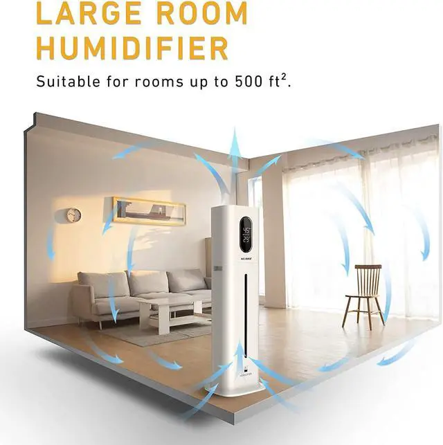 Alt view image 7 of 7 - Humidifiers for Bedroom Large Room, 8L Large Top Fill Humidifier with 3 Speed Humidistat for Baby Kids Adults Home Yoga Sleep