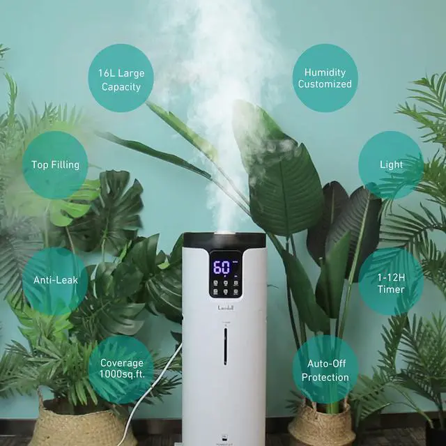Alt view image 2 of 6 - Humidifiers for Large Room Bedroom Top Fill Cool Mist Ultrasonic Humidifier