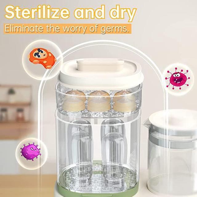 Alt view image 3 of 6 - Baby Bottle Electric Steamer and Dryer, Multifunctional Bottle Warmer with 44 oz Electric Kettle for Breastmilk Formula - Baby Formula Water Warmer - Fits up to 4 Baby Bottles and 6 Accessories