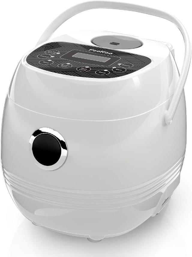 FEEKAA Rice Cooker Small 4-Cup (cooked), Mini Travel Rice Maker, 6