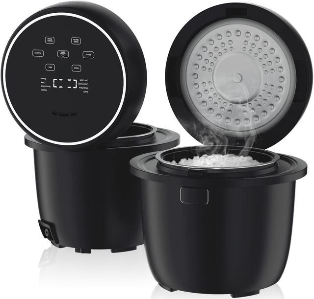 Rice Cooker Small Low Carb, YOKEKON 3-cup (uncooked) Rice Cooker with  Stainless Steel Steamer, 8-in-1 Rice Maker, Delay Timer and Auto Keep Warm  Feature, Sushi, Risitto, Steamer, Cake, Black 