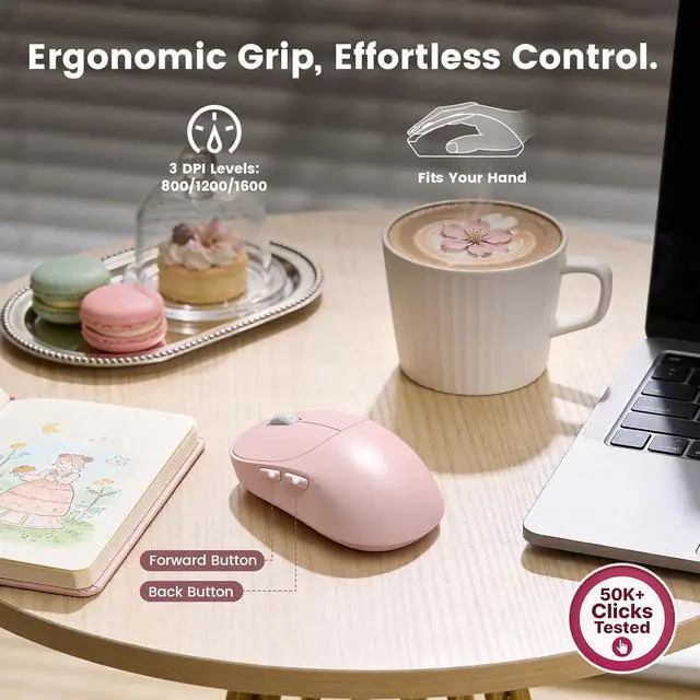 Alt view image 6 of 6 - Wireless Keyboard and Mouse Combo Magnetic Soft-Touch Wrist Rest
