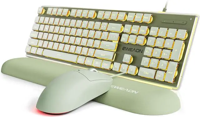 Main image of Wired Keyboard and Mouse Combo with Warm Backlit Pudding Keycaps