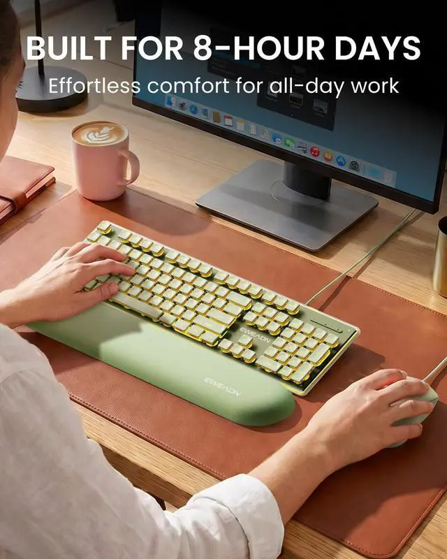 Alt view image 5 of 6 - Wired Keyboard and Mouse Combo with Warm Backlit Pudding Keycaps