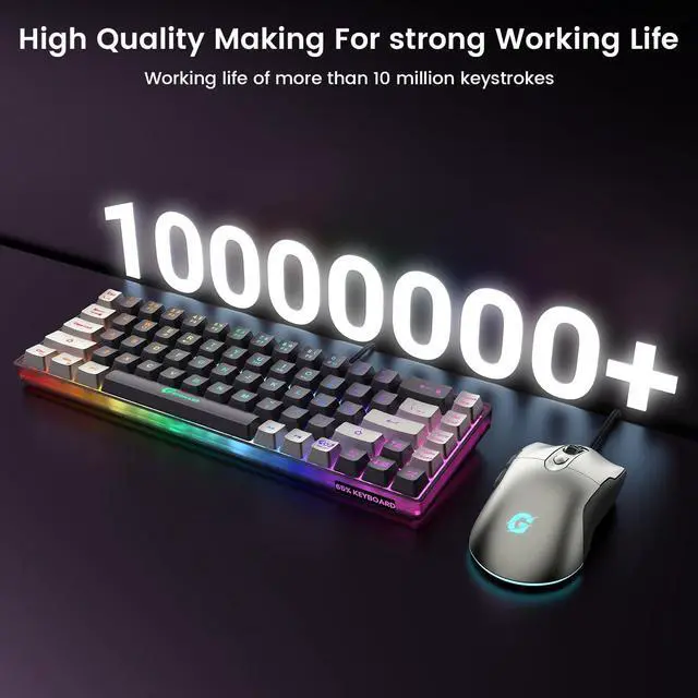 Alt view image 4 of 6 - 65% Gaming Keyboard and Mouse Combo
