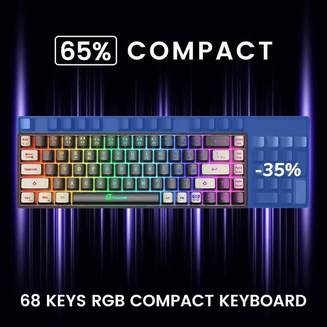 Alt view image 6 of 6 - 65% Gaming Keyboard and Mouse Combo