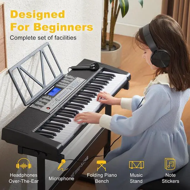 Alt view image 3 of 6 - 61 Key Piano Keyboard