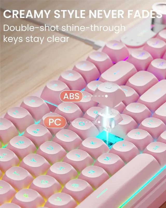 Alt view image 2 of 6 - Wired Keyboard and Mouse Combo with Detachable Wrist Rest