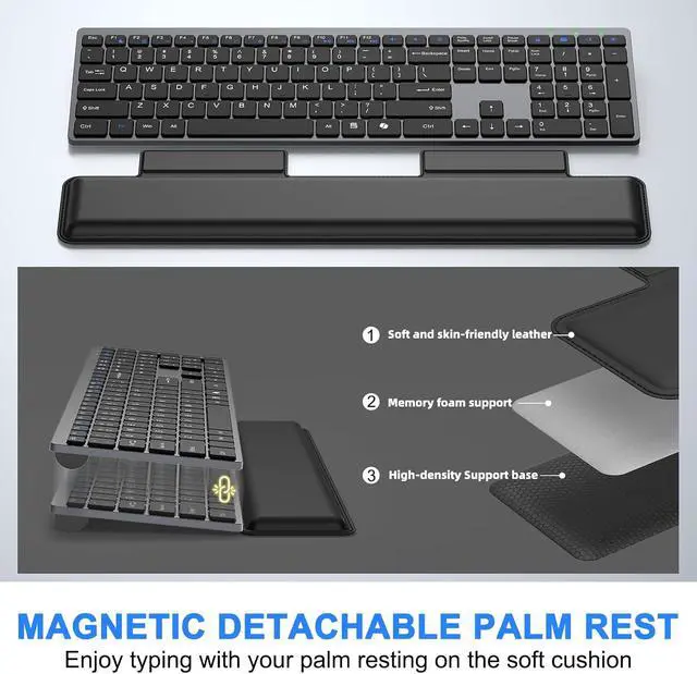 Alt view image 3 of 6 - Wireless Keyboard and Mouse Combo Full Size Silent